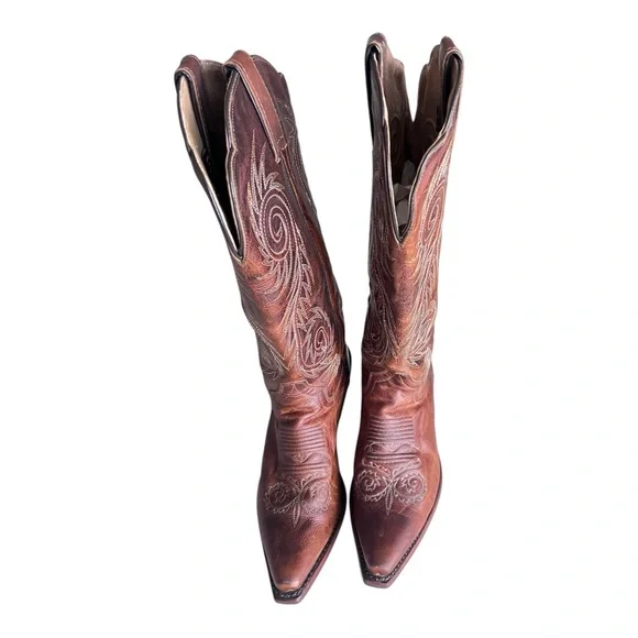 Vintage Justin Damiana L4332 Boots Brown Leather Western Cowgirl Boots Size 6B